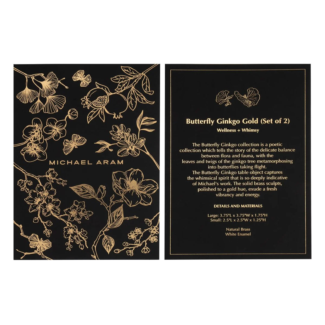 Butterfly Ginkgo Gold Decorative Objects Set of 2
