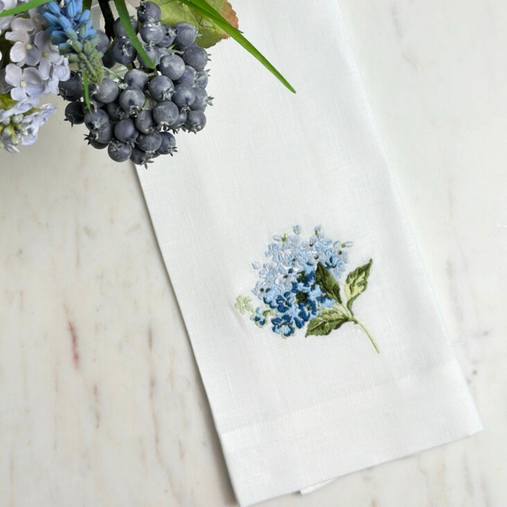 Hydrangea Linen Towel by Arte Italica
