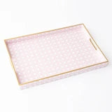 Pink Cane Rectangular Tray