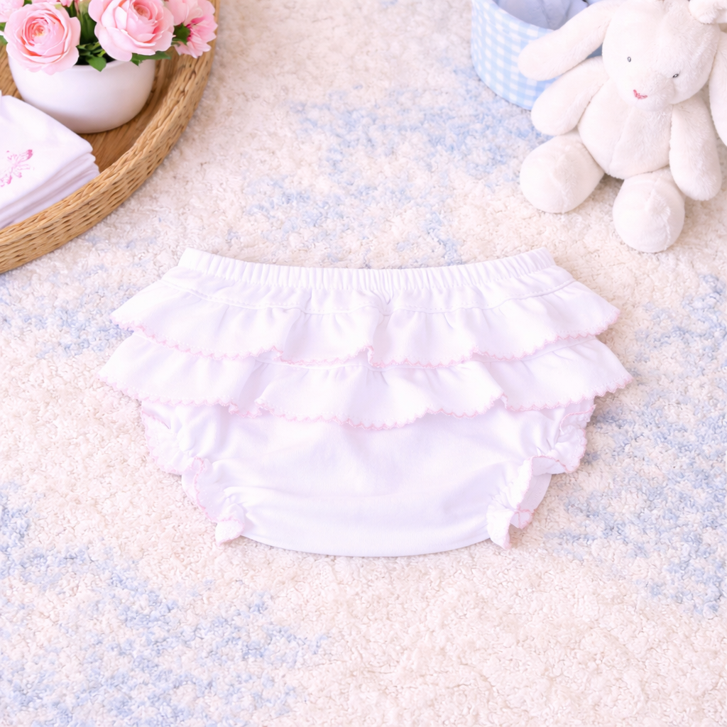 Essentials Diaper Cover with Pink Trim