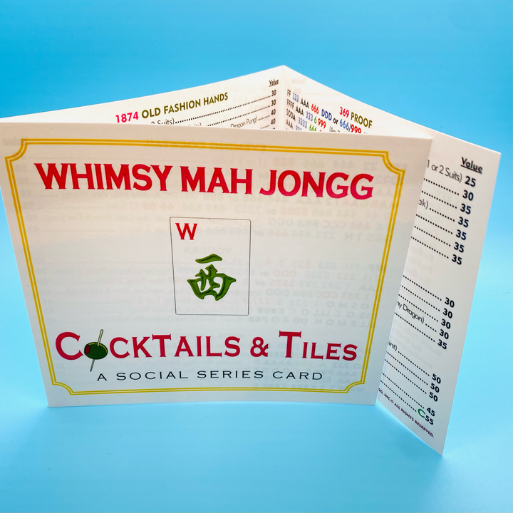 COCKTAILS & TILES Themed Mahjong Card