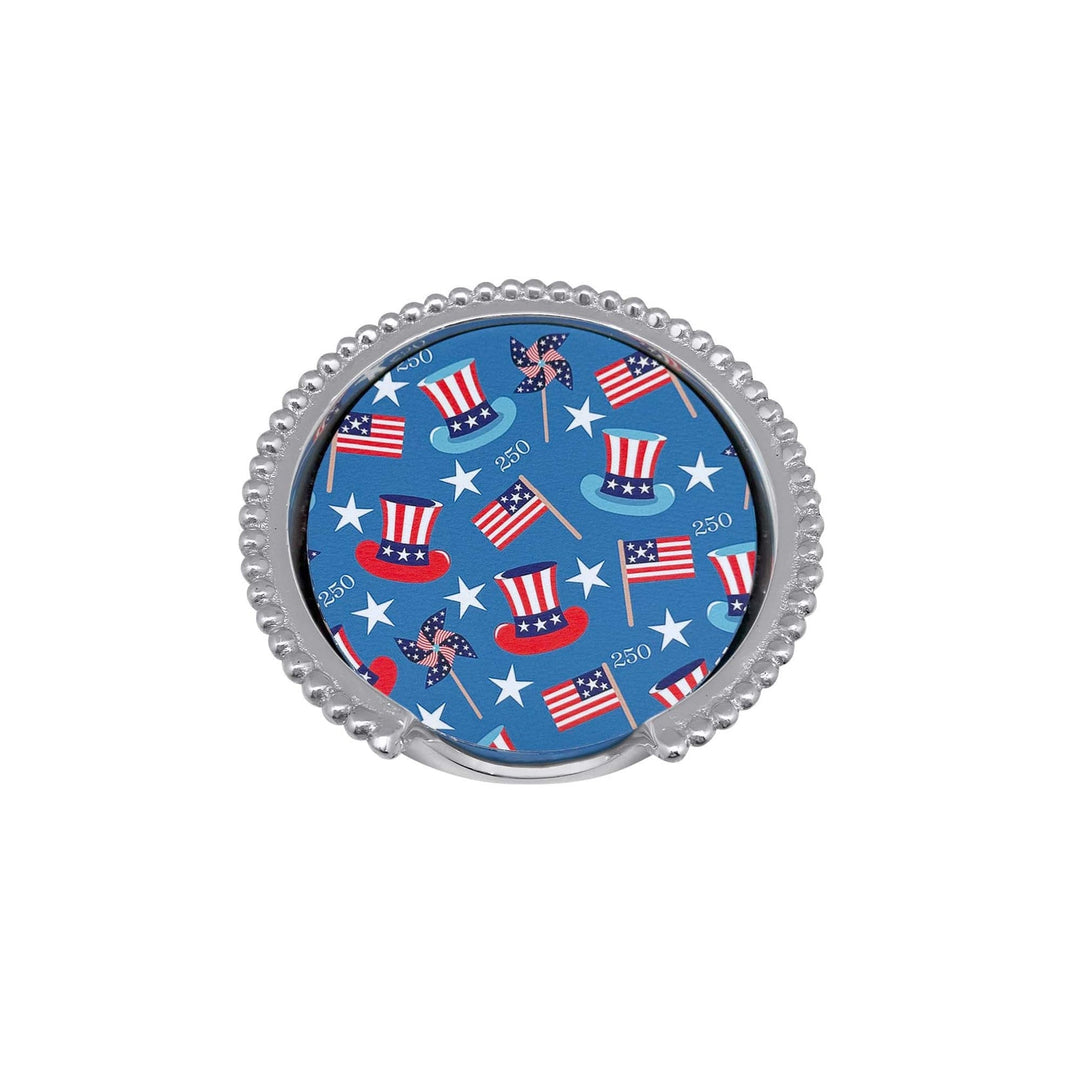 Uncle Sam Hat 250 Celebration Beaded Coaster Set