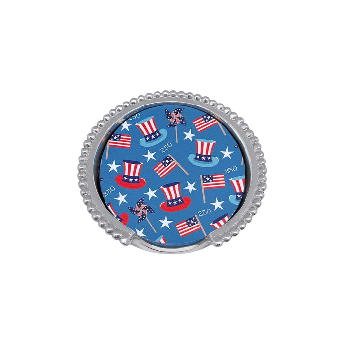 Uncle Sam Hat 250 Celebration Beaded Coaster Set