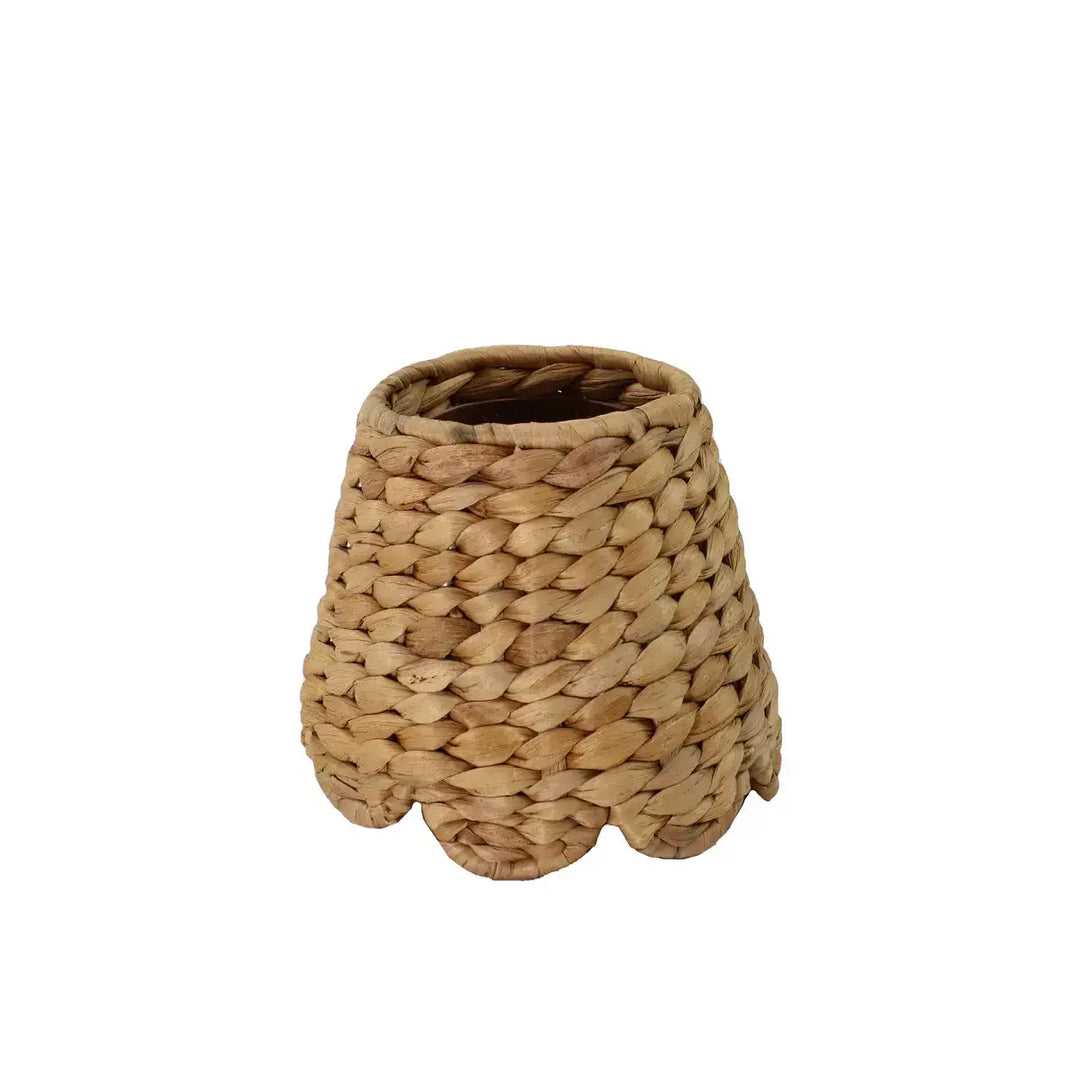 Scalloped Water Hyacinth Woven Lampshade