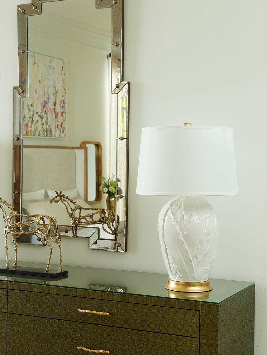 Tobacco Leaf Lamp - Pair