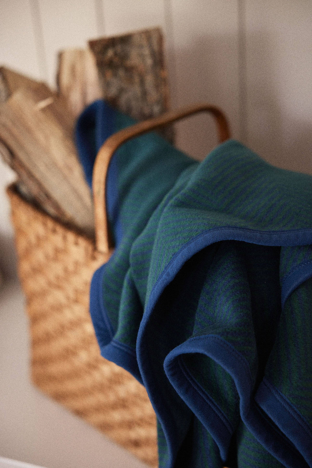 Harborview Herringbone Blue Spruce Blanket