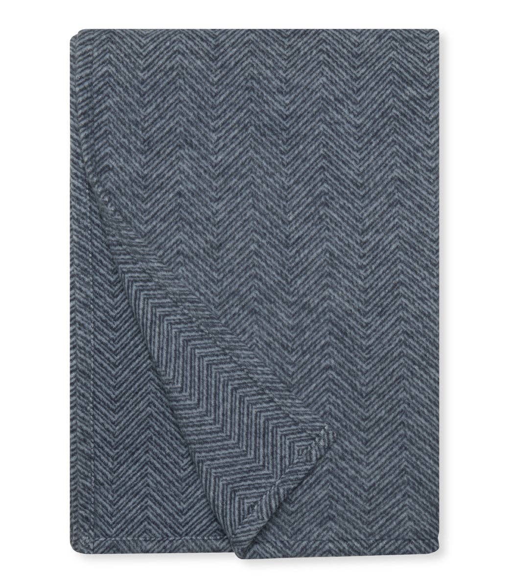 Bayside Herringbone Shawl - Midnight Navy