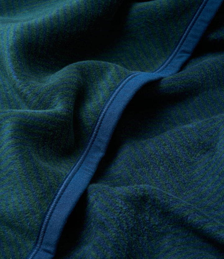 Harborview Herringbone Blue Spruce Blanket