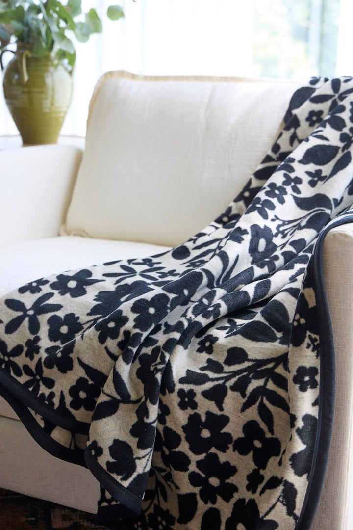 Midnight Floral Blanket