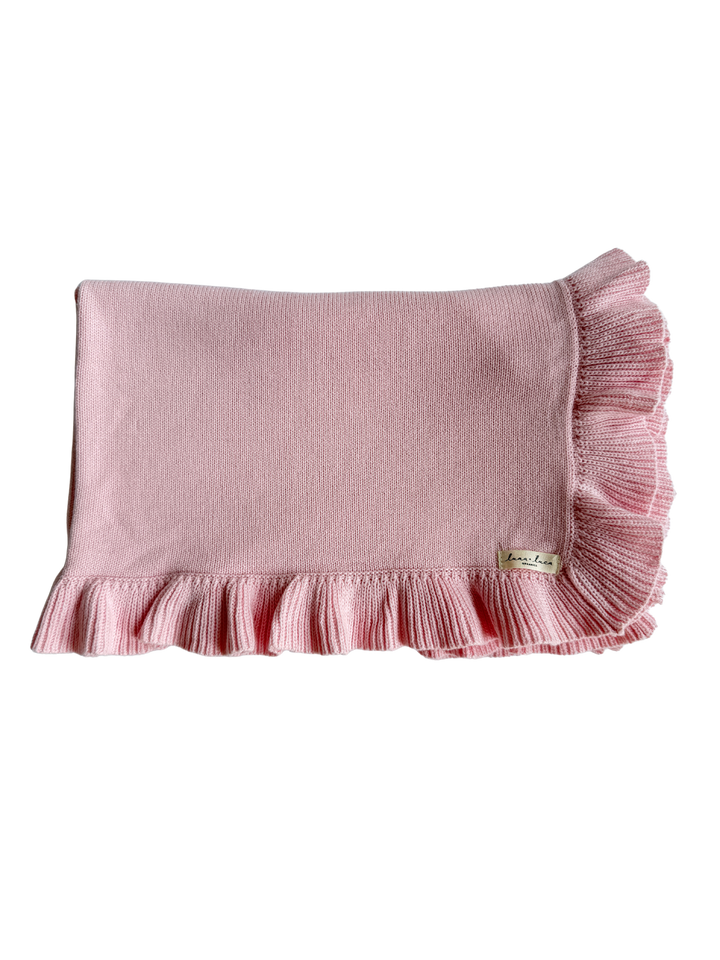 Classic Ruffle Baby Blanket - Powder Pink
