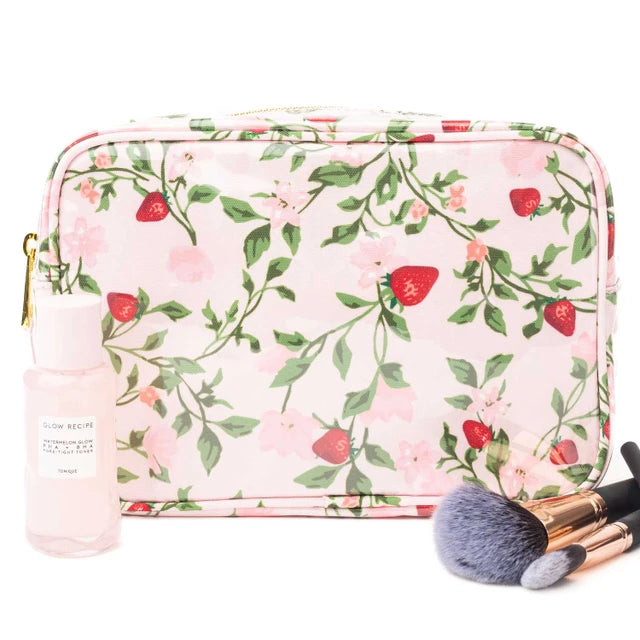 Botanical Berry Clear Coated Rectangular Cosmetic Case