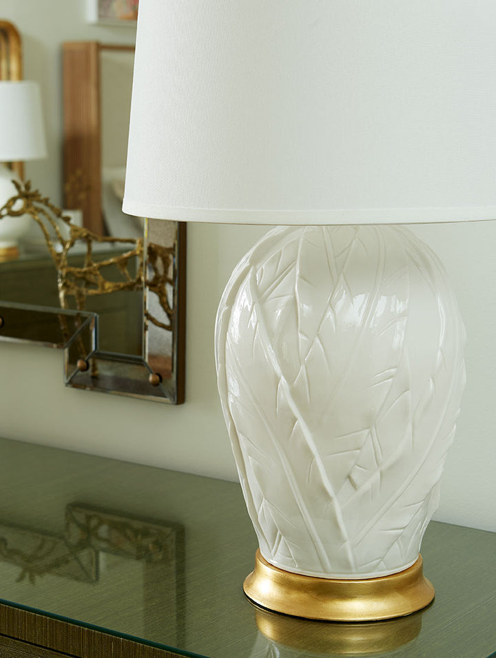 Tobacco Leaf Lamp - Pair