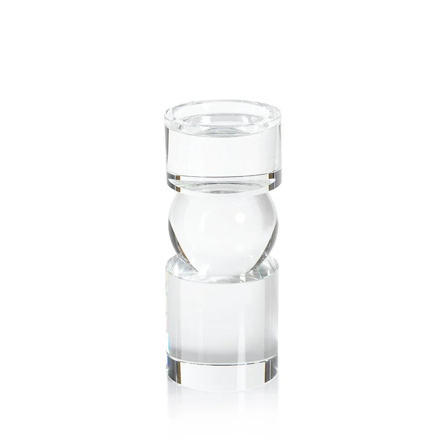 Rialto Clear Crystal Pillar Holder-Short