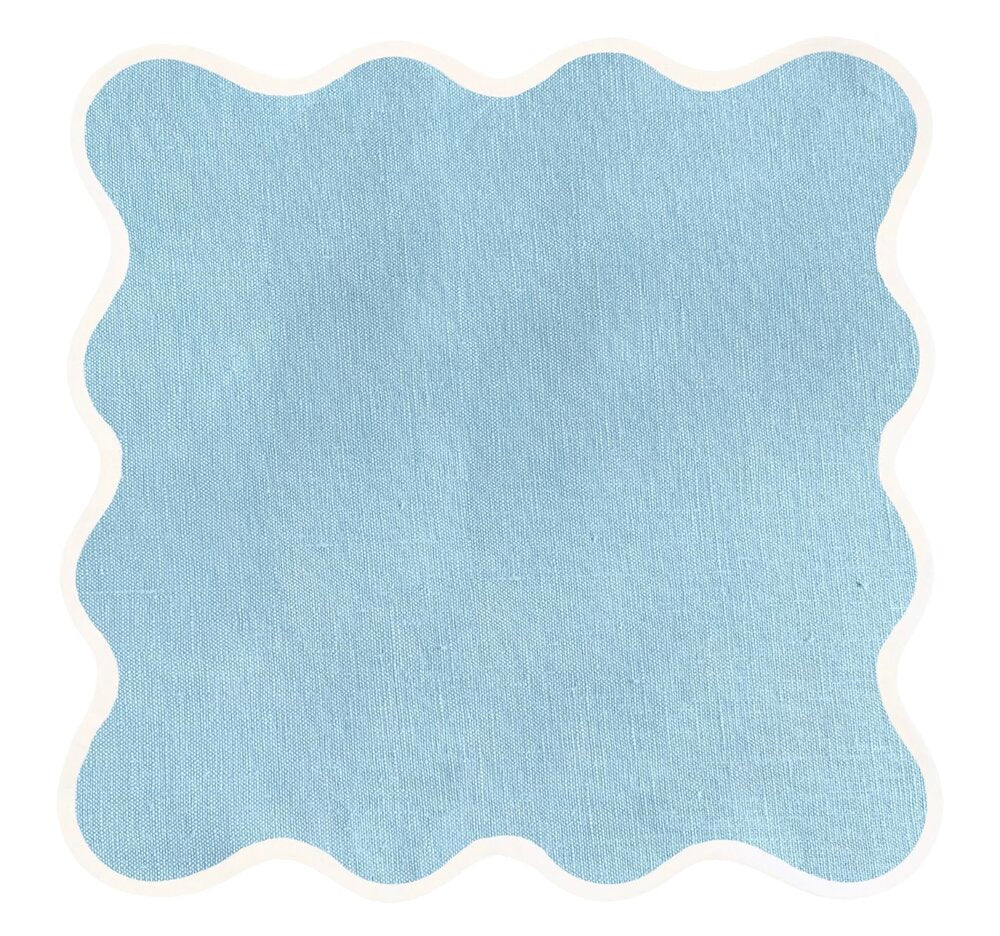 Linen Scalloped Square Placemat Set/12