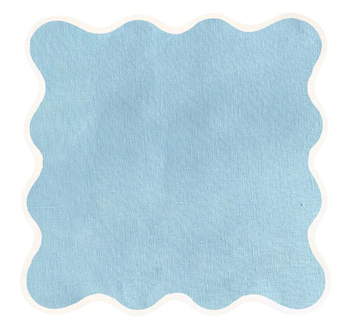 Linen Scalloped Square Placemat Set/12