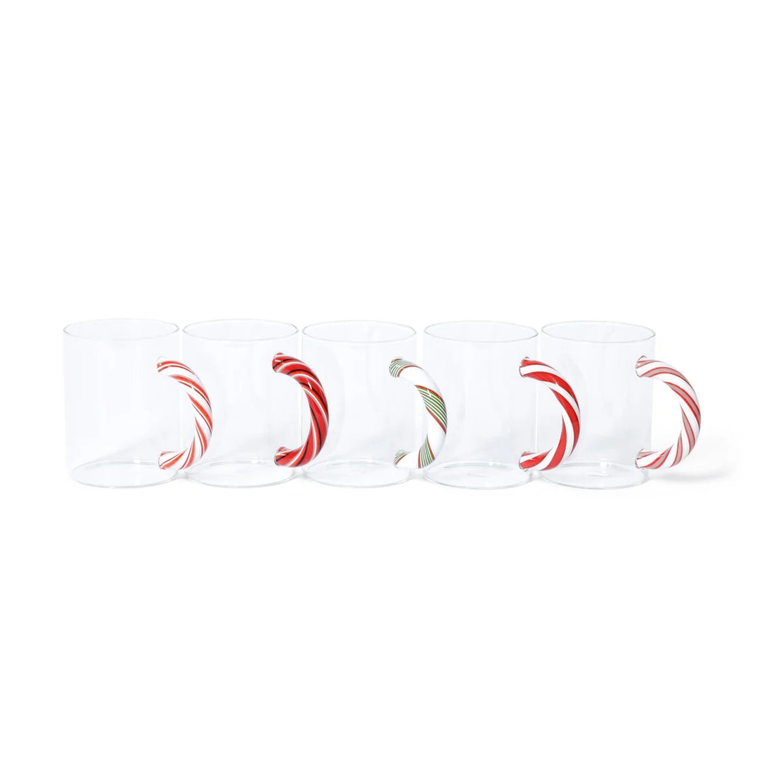 Holiday Glass Mugs- 5 pcs