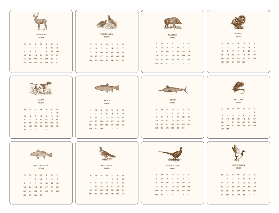 2026 Hunt Calendar with Easel