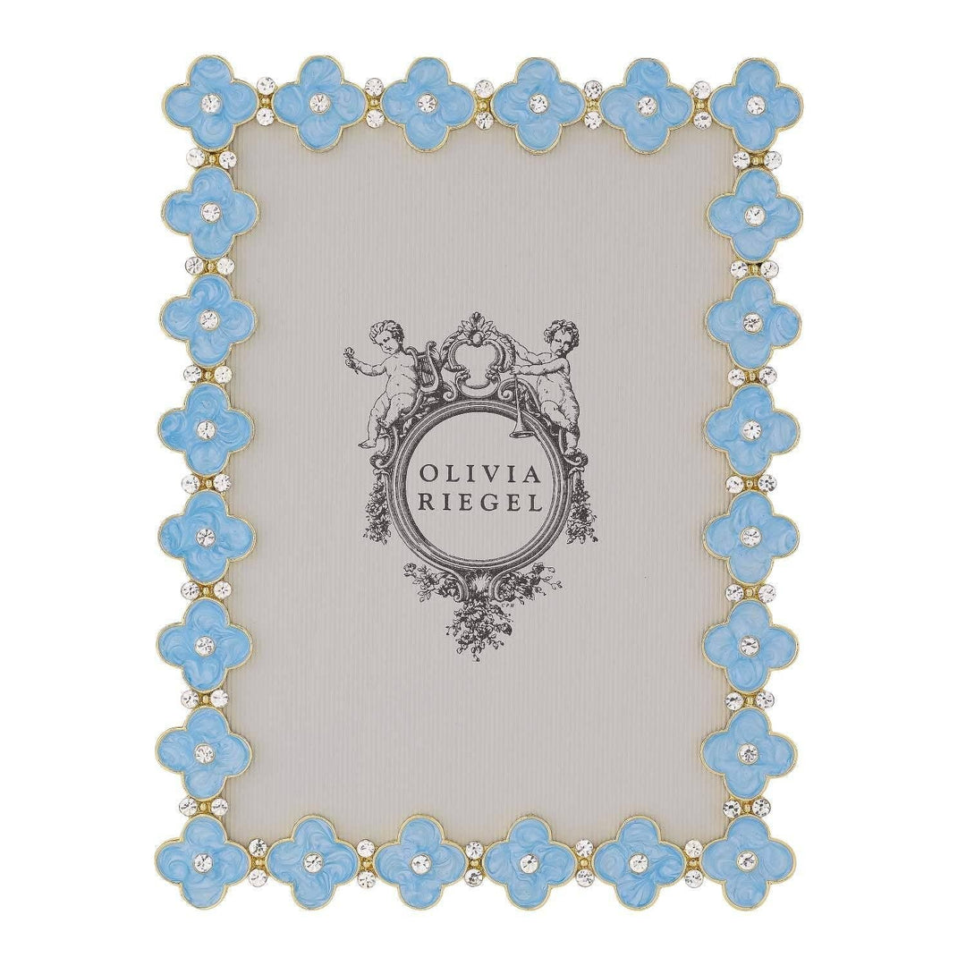 Light Blue Enamel  5x7 Clover Frame