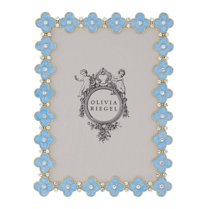 Light Blue Enamel  5x7 Clover Frame