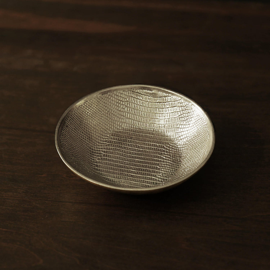 Giftables Sierra Modern Python Small Round Bowl (Gold)