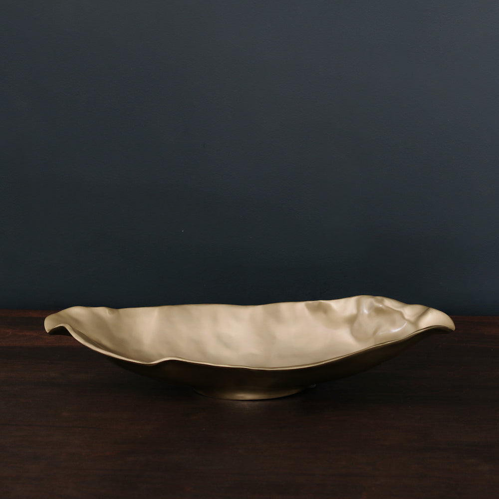 Sierra Modern Maia Medium Long Oval Bowl (Gold)
