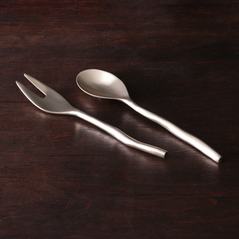 Sierra Modern Maia Salad Servers (Gold)