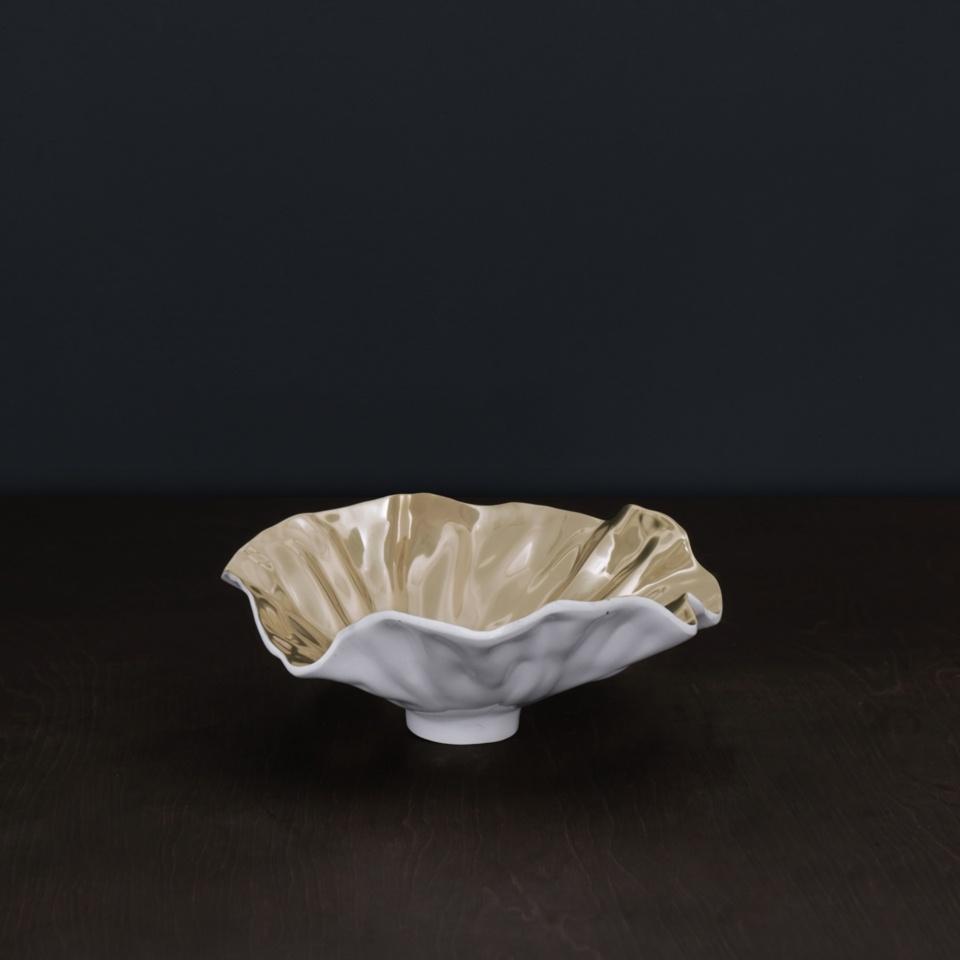 Bloom Small Bowl White and Gold