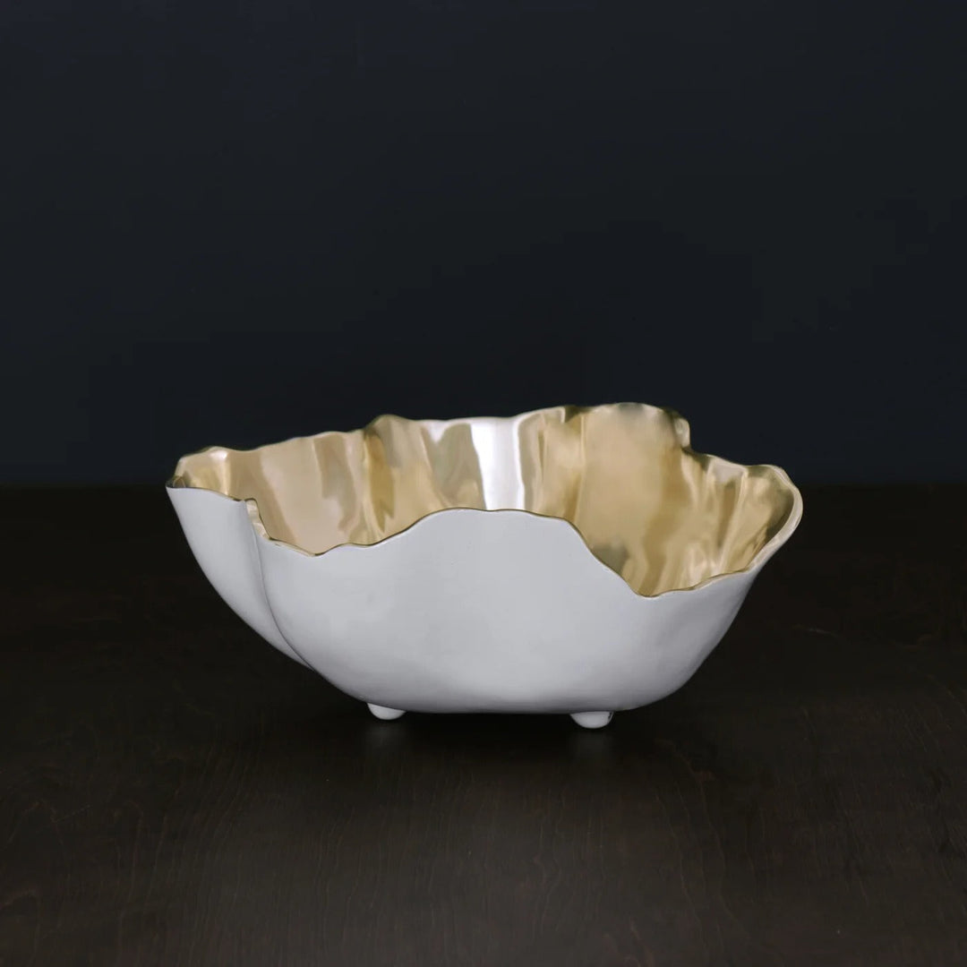 Thanni Soho Onyx Large Bowl (White and Gold)