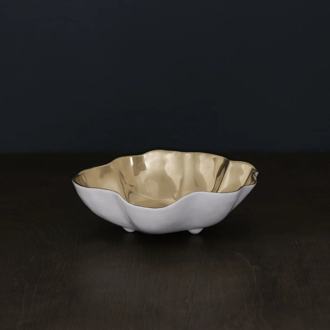Thanni Soho Onyx Medium Bowl (White and Gold)