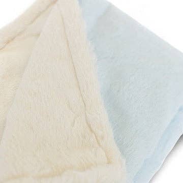 Luxury Duo Baby Blanket - Blue/Ivory