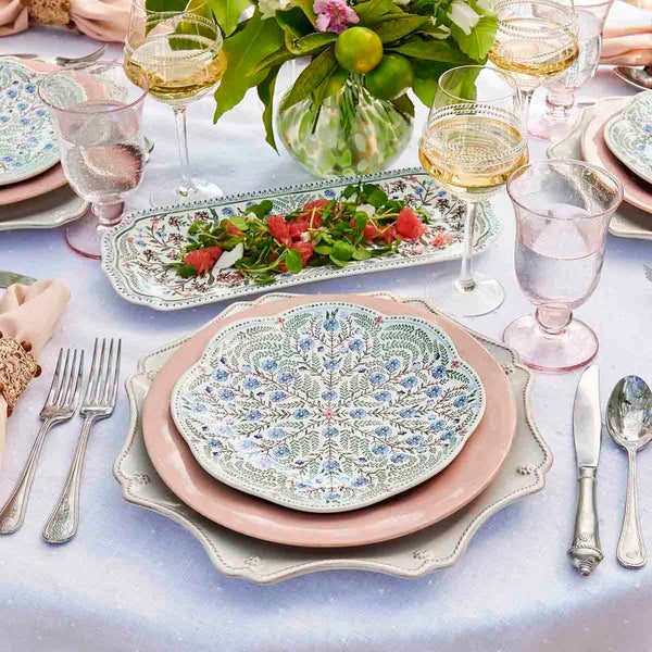 Villa Seville Chambray Scalloped Salad/Dessert Plate