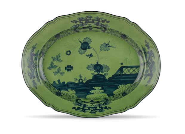 Oriente Italiano Malachite Large Oval Flat Platter