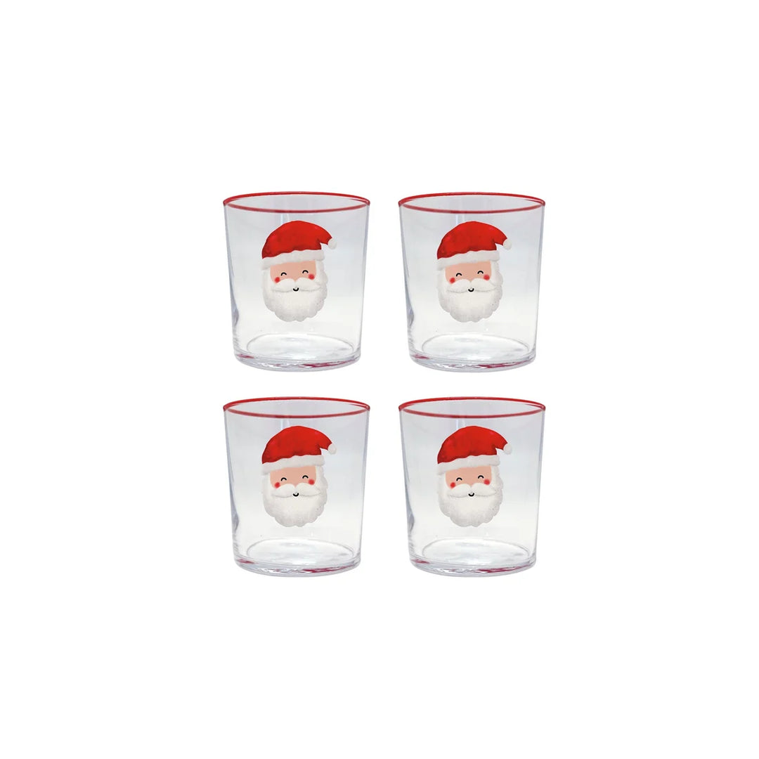 Santa Suite of 4 Double Old Fashioned Glasses