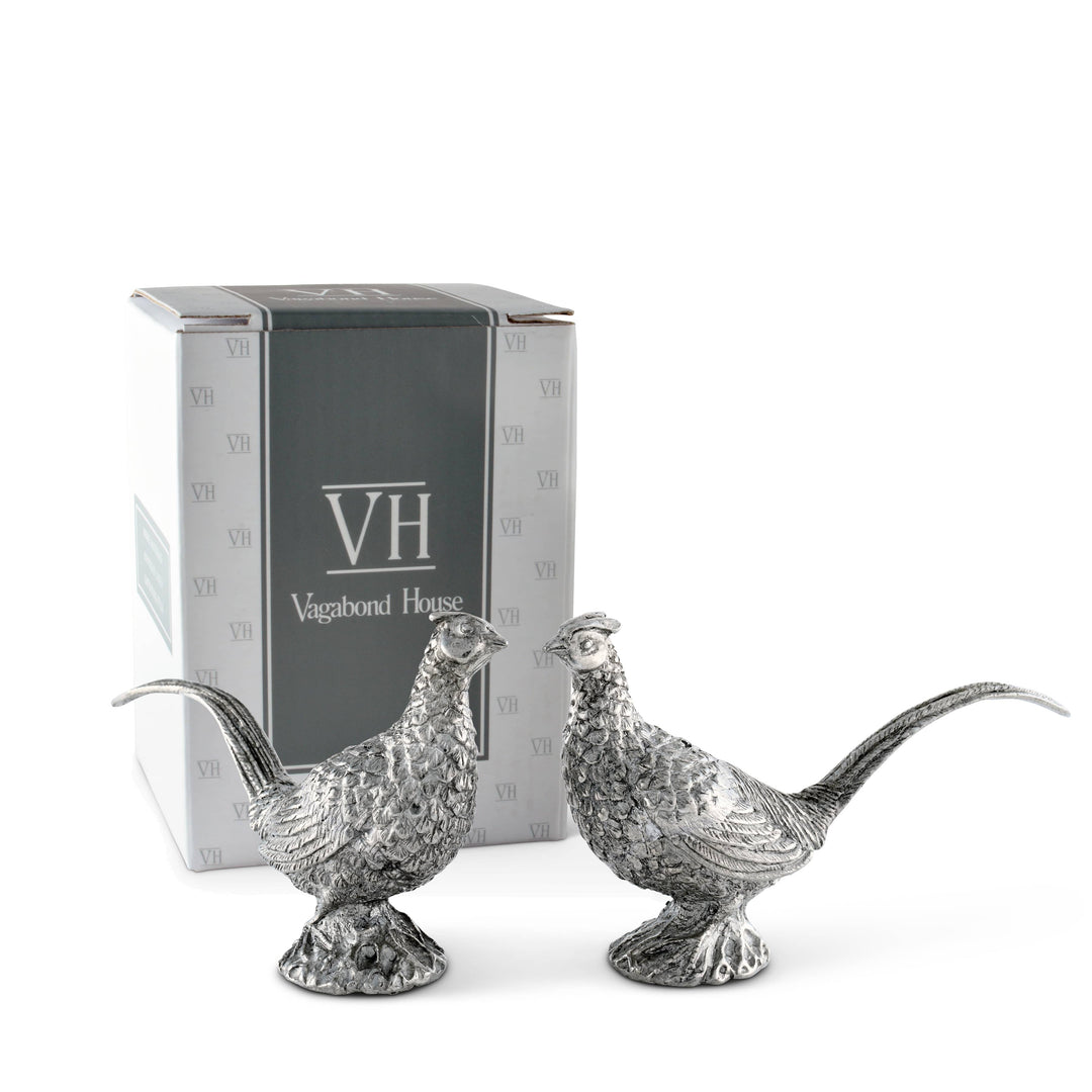 Pewter Pheasants Salt & Pepper Set