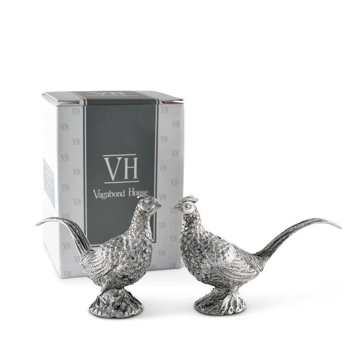 Pewter Pheasants Salt & Pepper Set