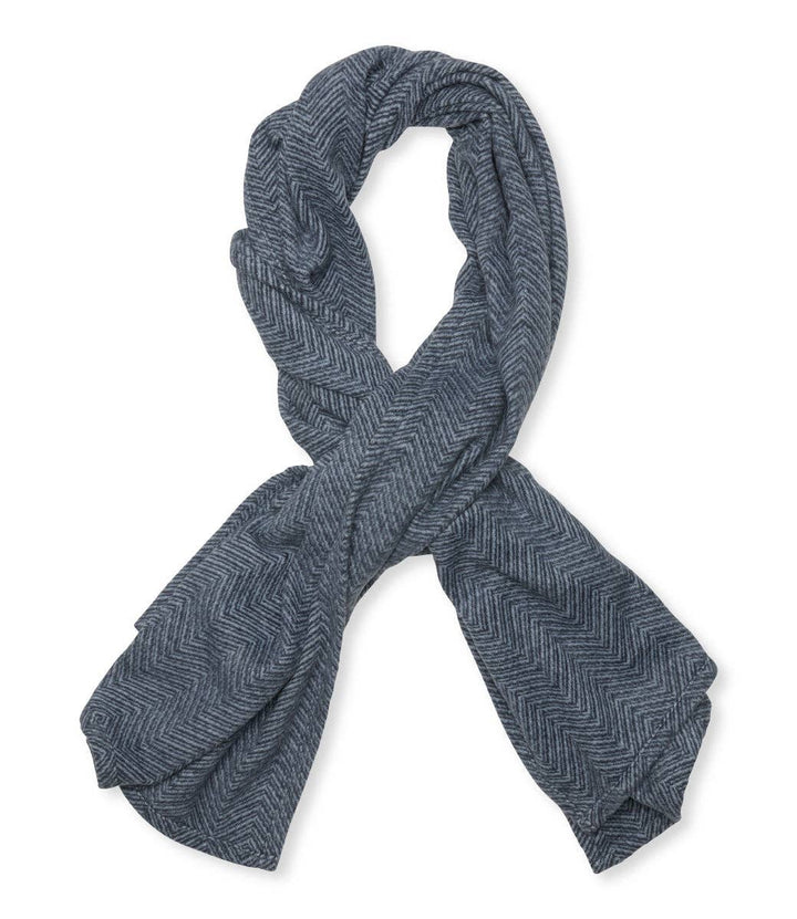 Bayside Herringbone Shawl - Midnight Navy