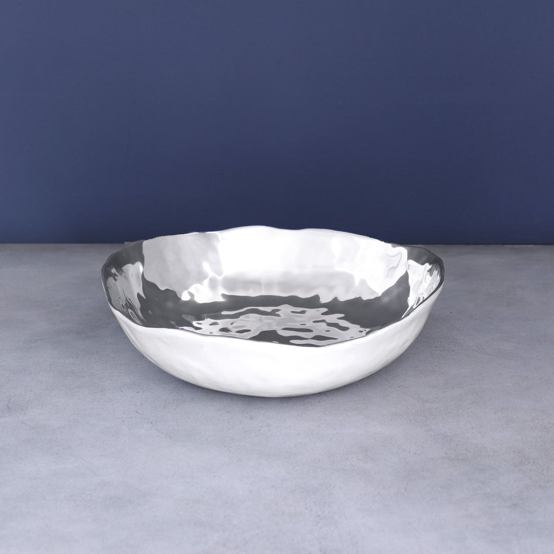Thanni Osaka Large Bowl (White and Silver)