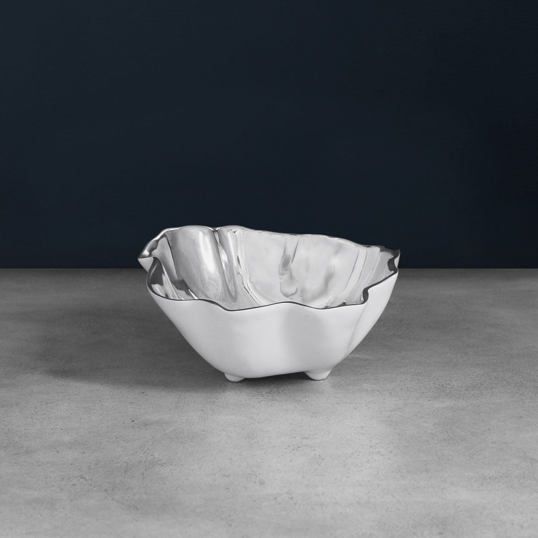 Thanni Onyx Small Bowl (White and Silver)