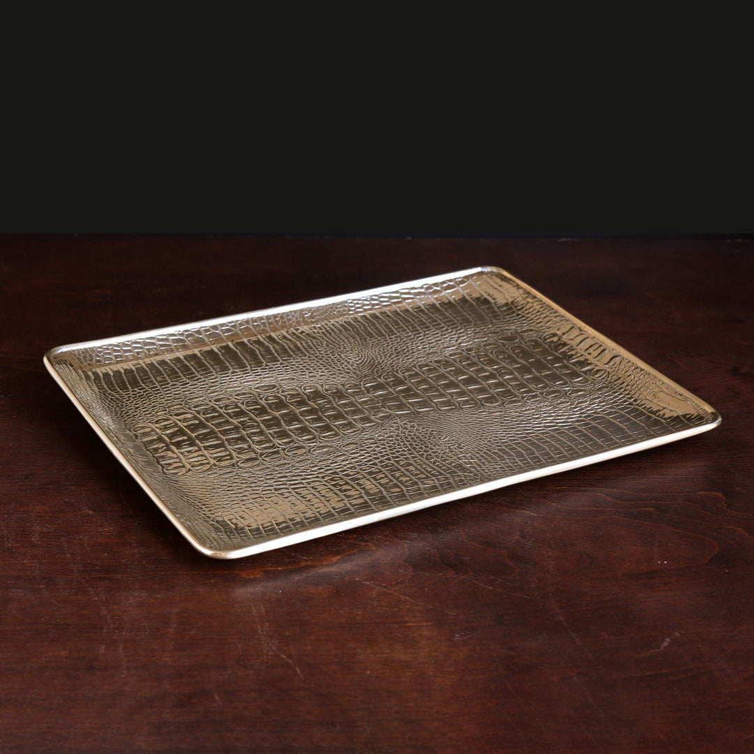 Sierra Modern Croc Extra Large Tray (Gold)