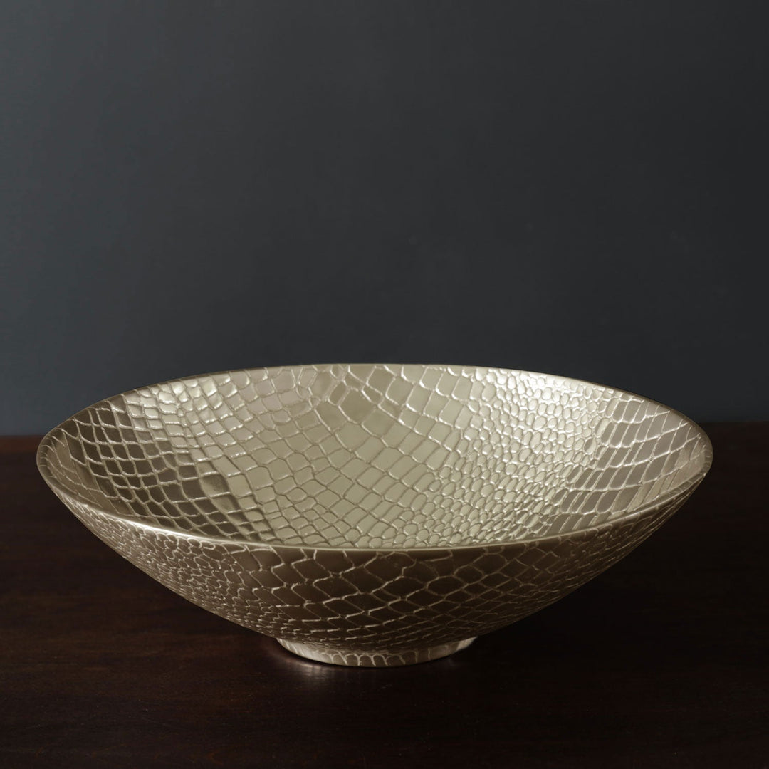 Sierra Modern Croc Large Bowl (Gold)