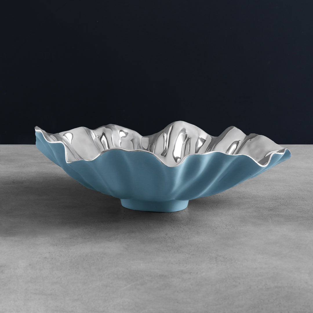 Thanni Bloom Large Bowl (Blue and Silver)