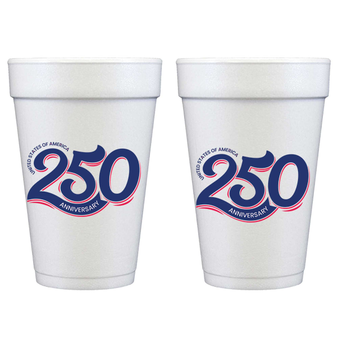 USA 250 Foam Cup 10 Pack
