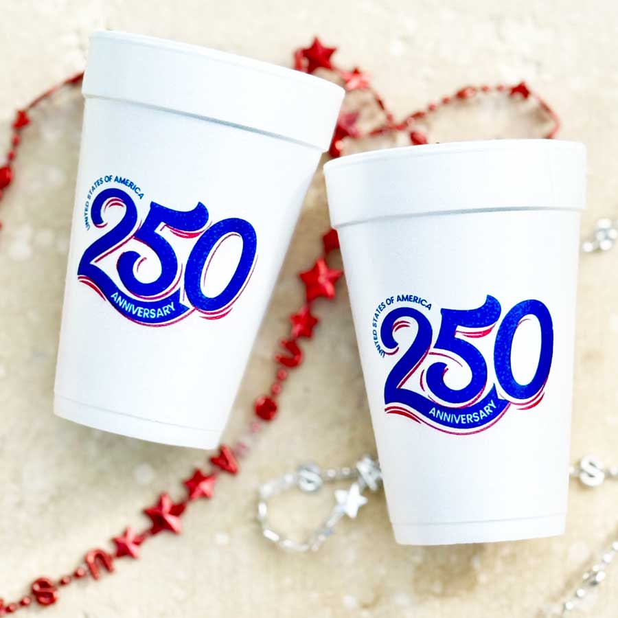 USA 250 Foam Cup 10 Pack