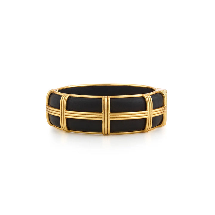 Gaia Hinged Bangle S/M- Ebony