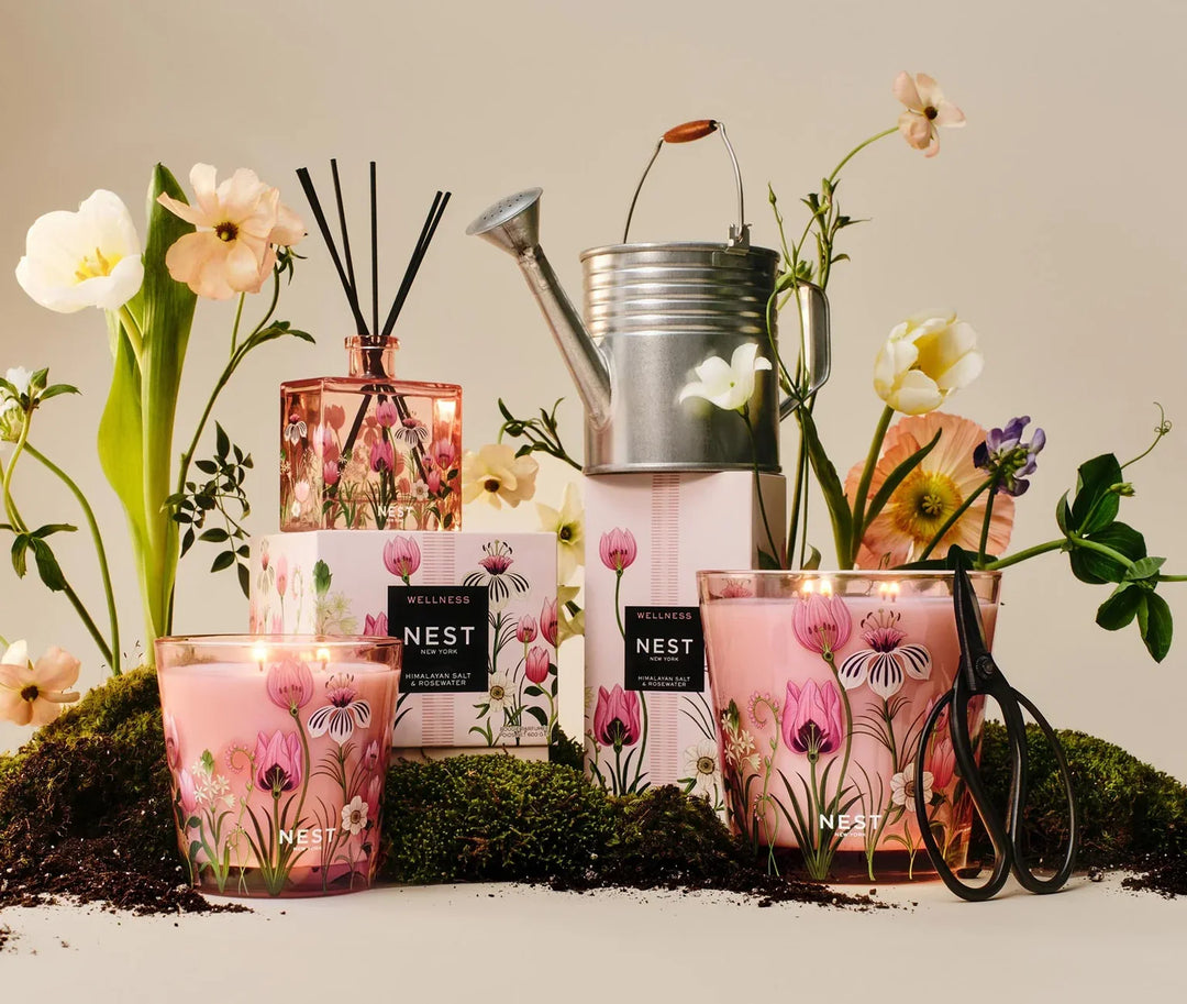Himalayan Salt & Rosewater Decorative 3-Wick Candle