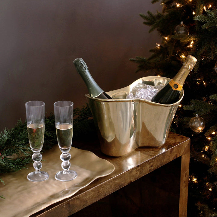 Sierra Modern Double Ice Bucket (Gold)