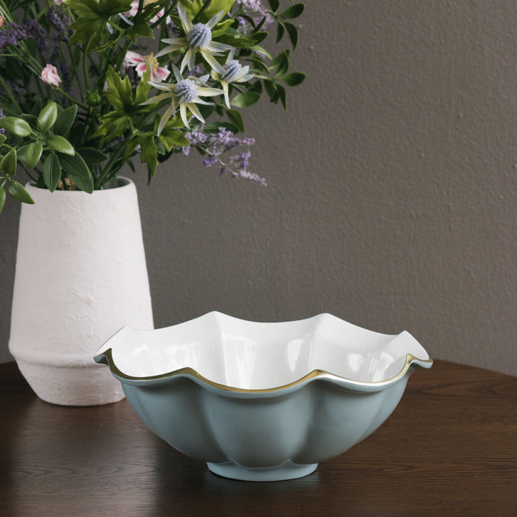 Encanto Devon Medium Bowl (Turquoise And White)
