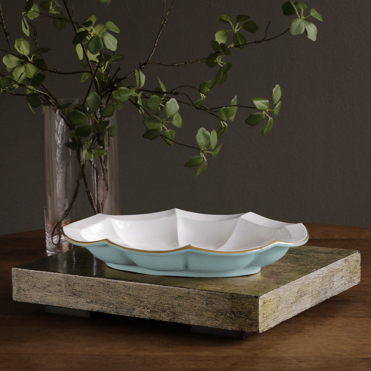 Encanto Devon Oval  Platter (Turquoise and White)