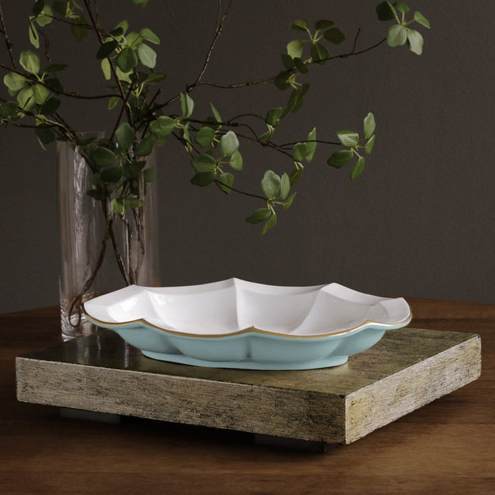 Encanto Devon Oval  Platter (Turquoise and White)