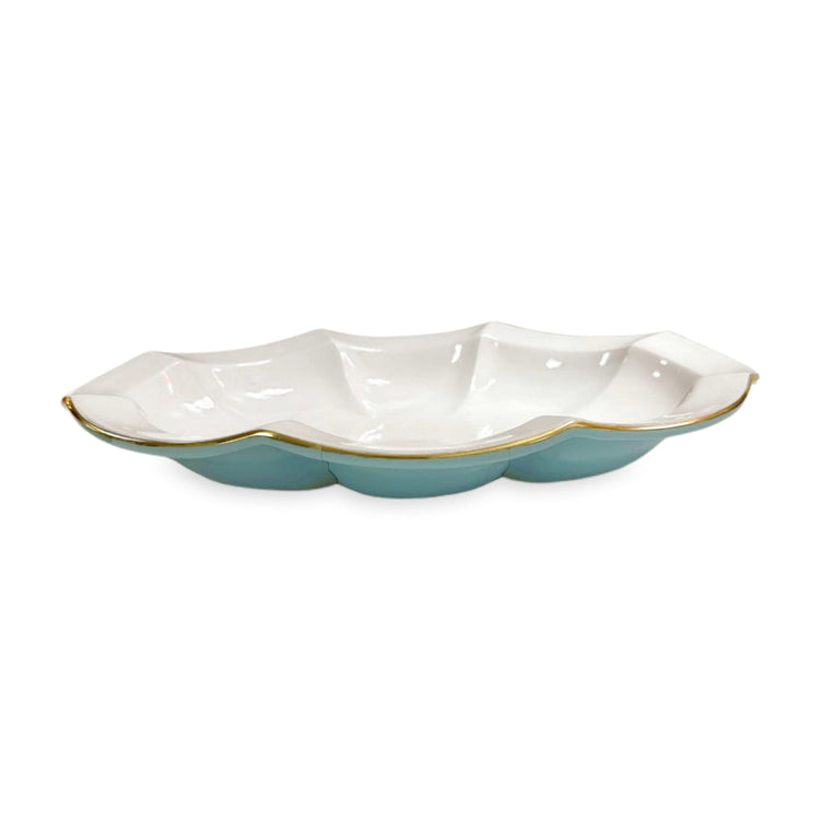 Encanto Devon Oval  Platter (Turquoise and White)